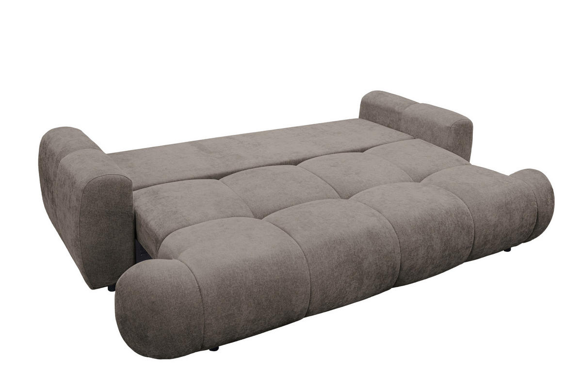 ROZKLÁDACÍ POHOVKA, plast, textil, kompozitní dřevo, hnědá - černá/hnědá, Moderní, kompozitní dřevo/textil (254/69-93/116cm) - Livetastic