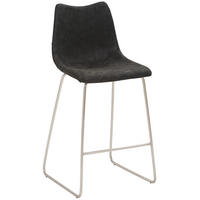 TRESENSTUHL Lederlook Schwarz, Edelstahlfarben  - Edelstahlfarben/Schwarz, KONVENTIONELL, Textil/Metall (49/99/51cm) - Livetastic