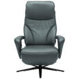 RELAXSESSEL in Leder Blaugrau  - Blaugrau/Schwarz, Design, Leder/Metall (75/106/88cm) - Dieter Knoll