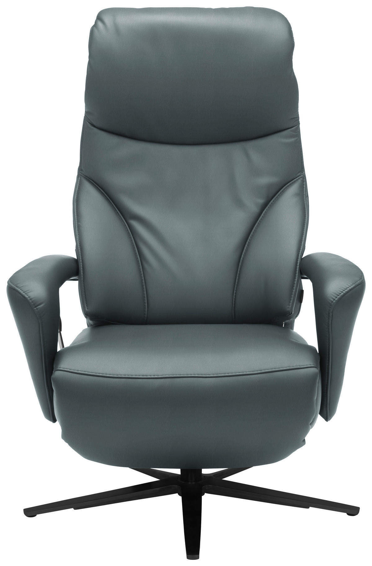 RELAXSESSEL Leder Blaugrau  - Blaugrau/Schwarz, Design, Leder/Metall (75/106/88cm) - Dieter Knoll