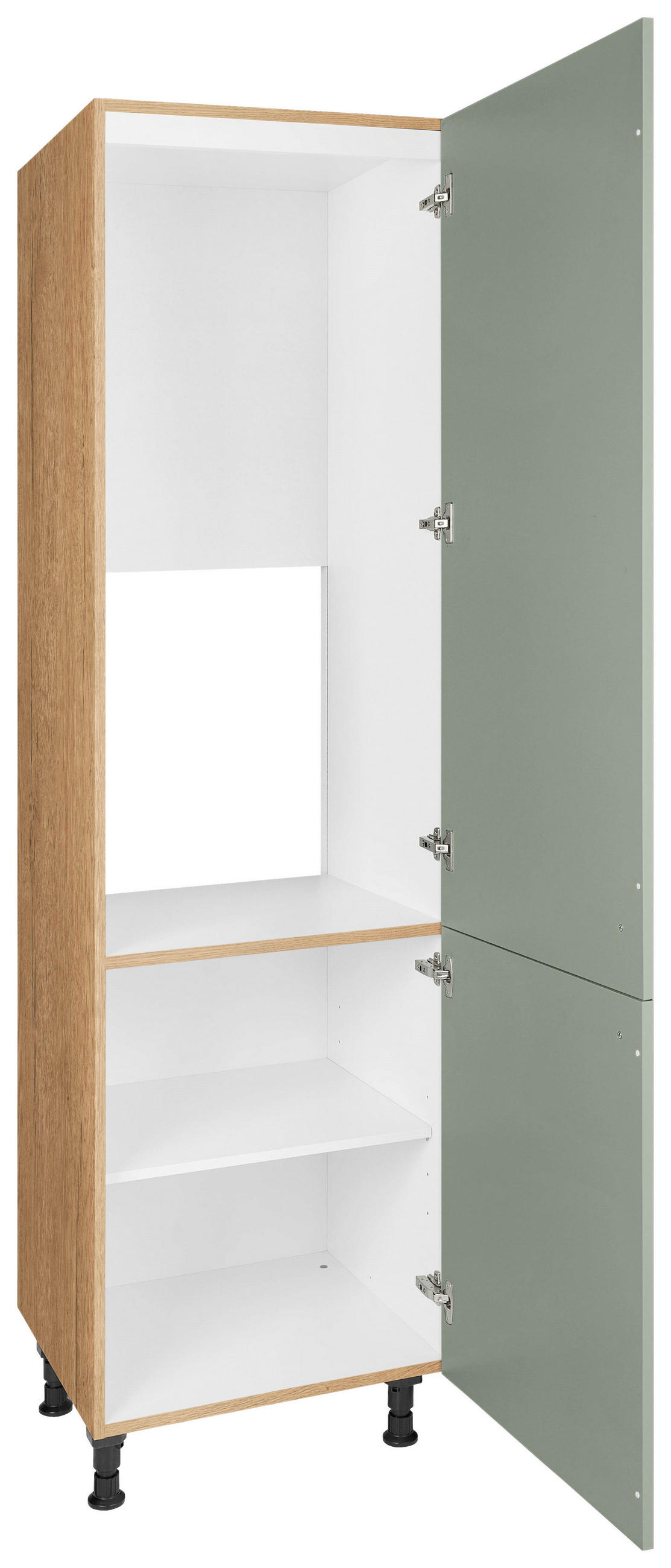 GERÄTEUMBAUSCHRANK 60/216,6/58 cm  in Grün  - Eichefarben/Schwarz, MODERN, Holzwerkstoff/Metall (60/216,6/58cm) - Nobilia
