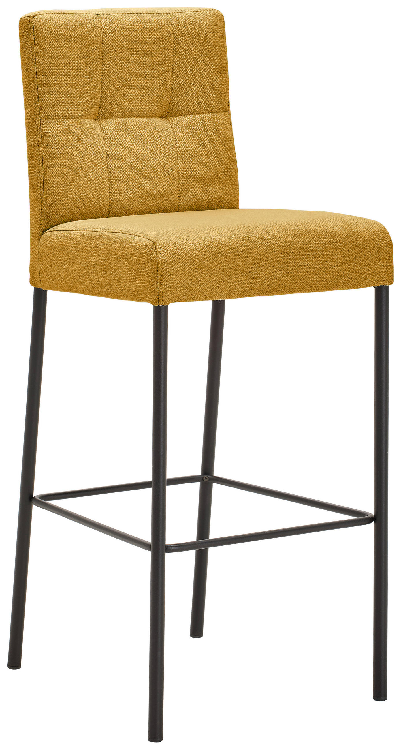 BARHOCKER Webstoff Gelb, Schwarz Eisen Stoffauswahl  - Gelb/Schwarz, Design, Textil/Metall (42/102/50cm) - home24