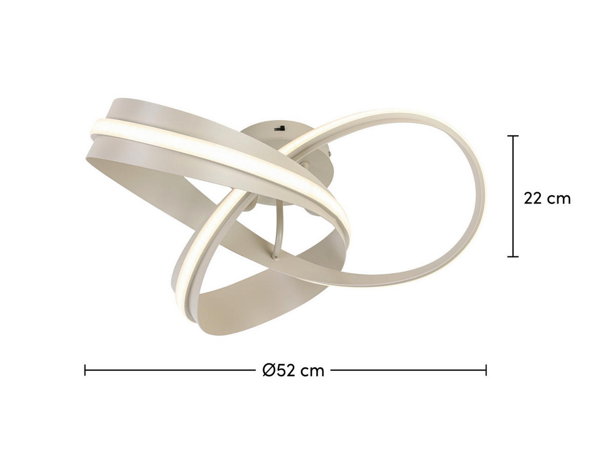 LED PLAFONJERA Orilo  - boja peska, Dizajnerski, metal/plastika (52/22cm) - Novel