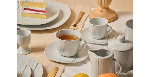 KOMBISERVICE Grau, Weiß, Sandfarben, Beige Concerto 62-teilig 6 Personen  - Sandfarben/Beige, Basics, Keramik - Novel