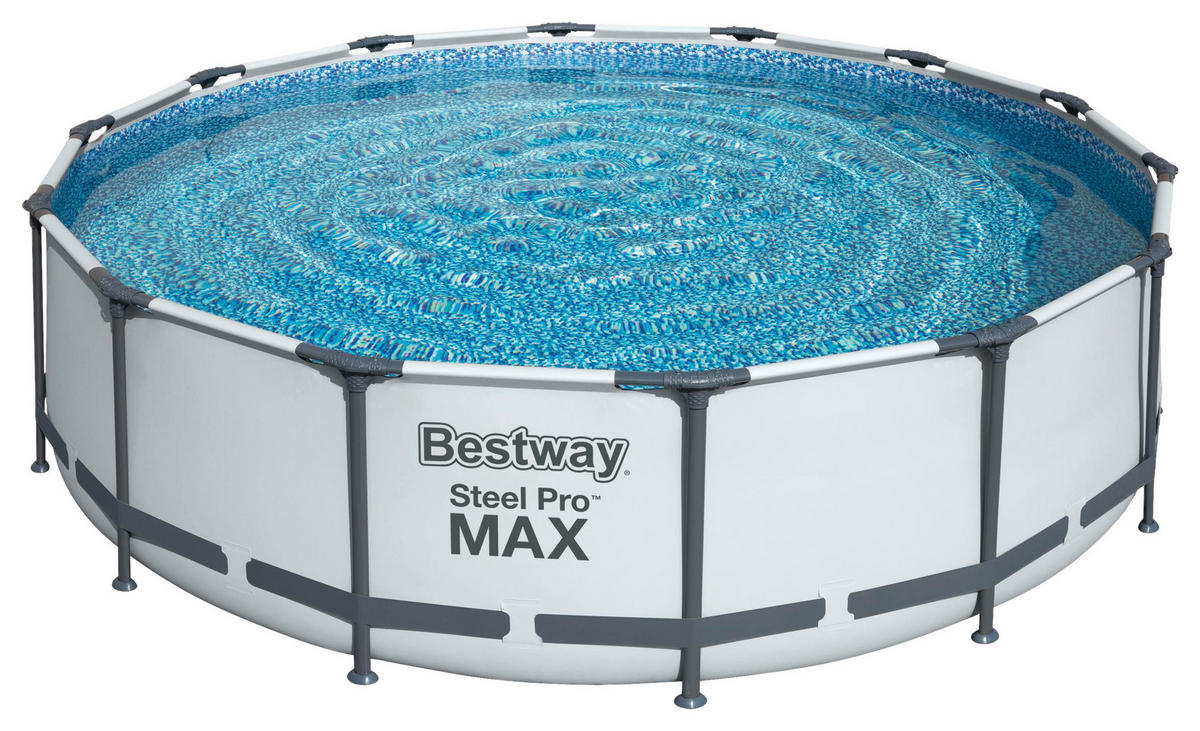 POOL SET STEEL PRO 56950 427/107 cm  - Blau/Weiß, Basics, Kunststoff/Metall (427/107cm) - Bestway