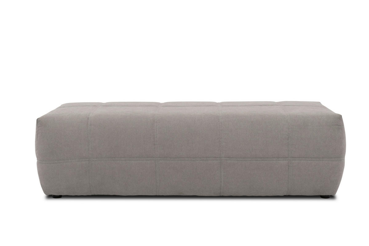 HOCKER in Textil Silberfarben  - Silberfarben/Schwarz, Design, Kunststoff/Textil (150/60/40cm) - MID.YOU