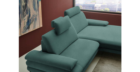 ECKSOFA  in Chenille, Flachgewebe Opal  284/180 cm  - Opal/Schwarz, Design, Textil/Metall (284/180cm) - Dieter Knoll