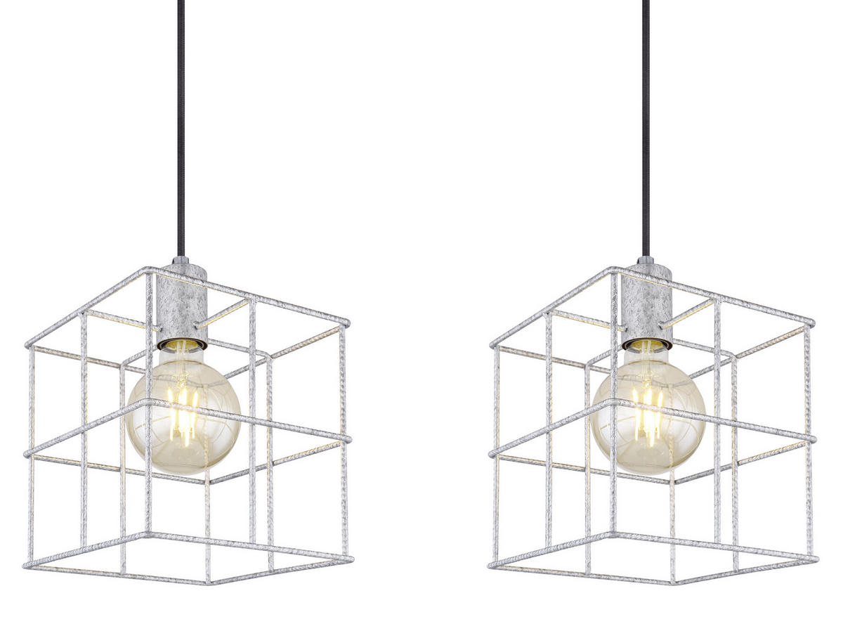 HÄNGELEUCHTE Merril 95/20/129 cm   - Zinkfarben, Design, Metall (95/20/129cm) - Globo