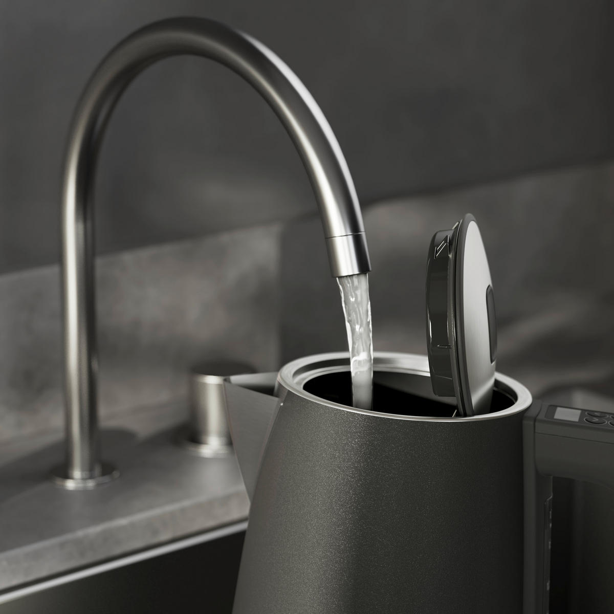 WASSERKOCHER Deli 5 1,7 L  - Anthrazit, Basics, Metall (23/24/15,6cm) - AEG
