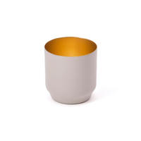 TEELICHTHALTER  - Greige/Goldfarben, Basics, Metall (7/8cm)