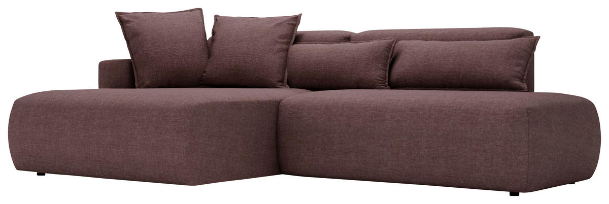 ECKSOFA Chenille Beere  - Beere/Schwarz, Design, Kunststoff/Textil (160/284cm) - Livetastic