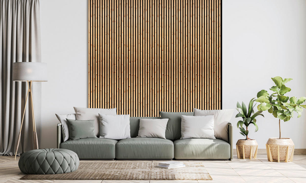 AKUSTIKPANEEL Zirbe roh 57.25/1.8/240 cm  - Zirbelkieferfarben, KONVENTIONELL, Holzwerkstoff/Textil (57.25/1.8/240cm)