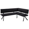 ECKBANK 205/165 cm  in Anthrazit, Schwarz  - Anthrazit/Schwarz, MODERN, Textil/Metall (205/165cm) - Cantus