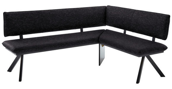 ECKBANK 180/140 cm in Anthrazit, Schwarz - Anthrazit/Schwarz, MODERN, Textil/Metall (180/140cm) - Cantus