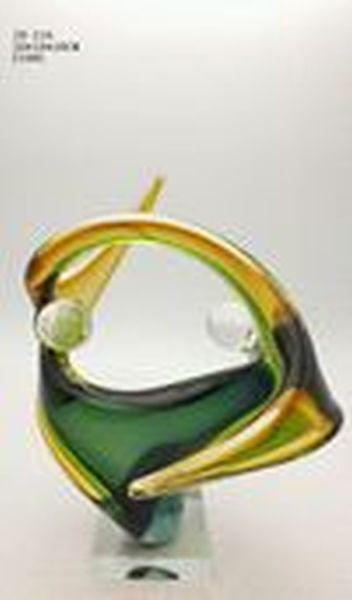 SKULPTUR - Transparent/Gelb, Basics, Glas (20/18/28cm) - Ambia Home