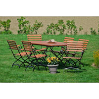 VRTNA GARNITURA Schlossgarten  jeklo  naravne barve, črna  naravne barve, črna    - črna/naravne barve, Romantika, kovina/les - Ambia Garden