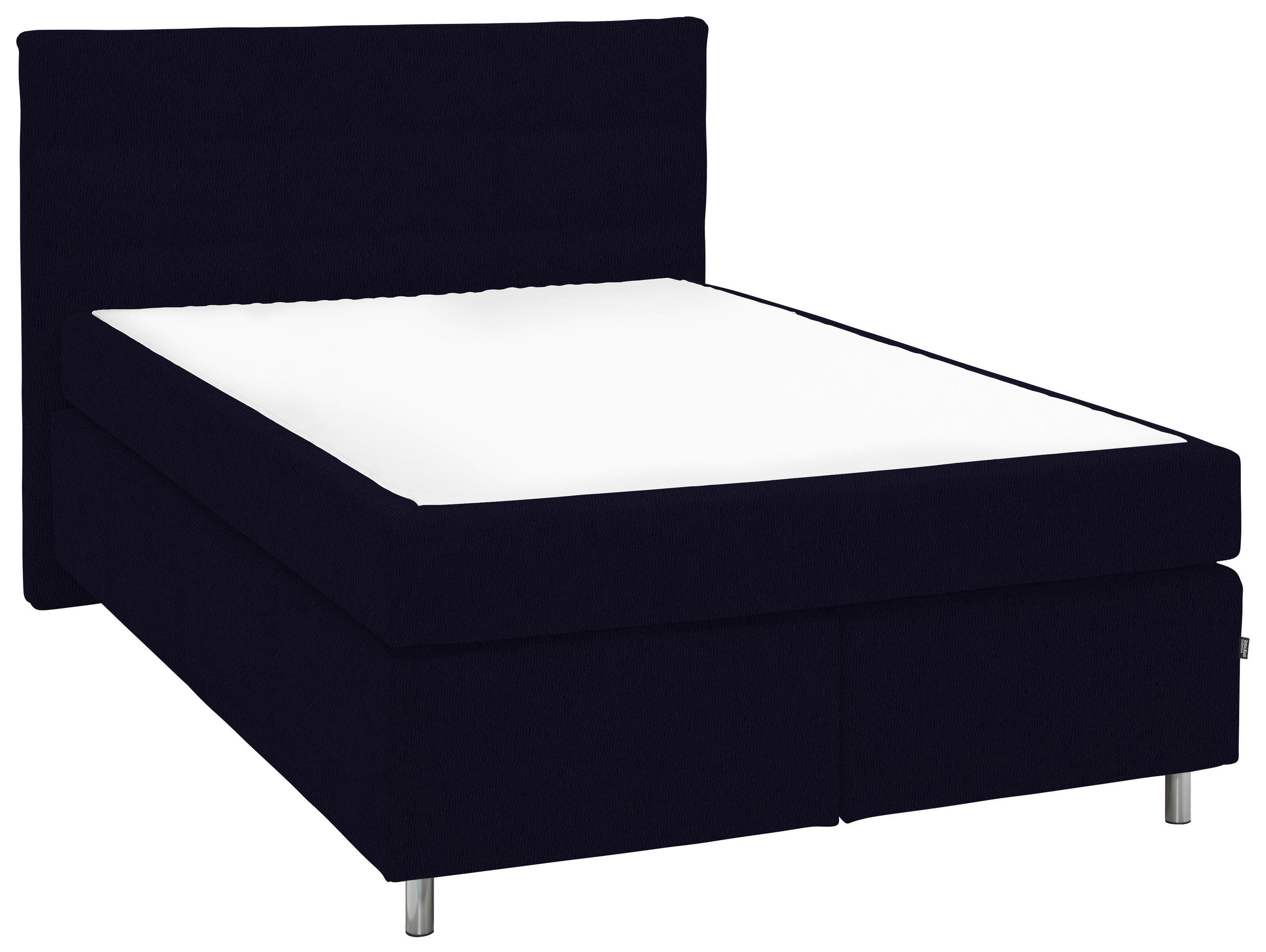 BOXSPRINGBETT 140/200 cm  in Schwarz  - Alufarben/Schwarz, KONVENTIONELL, Textil/Metall (140/200cm) - Dieter Knoll