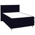 BOXSPRINGBETT 140/200 cm  in Schwarz  - Alufarben/Schwarz, KONVENTIONELL, Textil/Metall (140/200cm) - Dieter Knoll