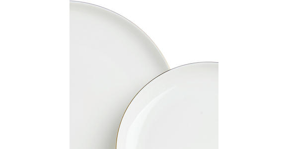 KOMBISERVICE Weiß, Goldfarben 20-teilig - Goldfarben/Weiß, Design, Keramik - Novel