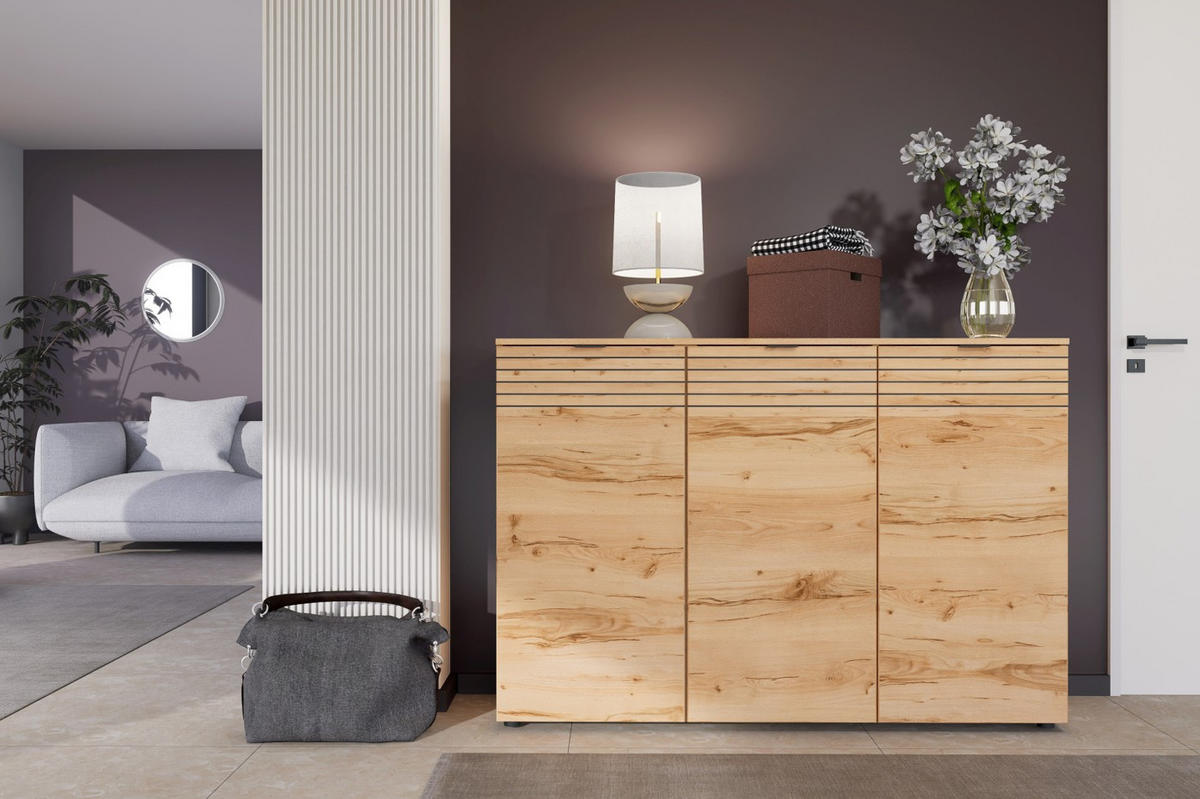 SCHUHSCHRANK Buchefarben  - Buchefarben/Schwarz, Design, Holzwerkstoff/Metall (150/103/38cm) - MID.YOU