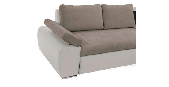 ECKSOFA  in Flachgewebe Weiß, Beige  271/175 cm  - Beige/Weiß, Design, Kunststoff/Textil (271/175cm) - Xora