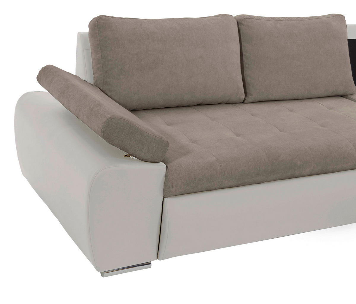 ECKSOFA JOY I -EXKLUSIV- TOP- - Beige/Weiß, Design, Kunststoff/Textil (271/175cm) - Xora