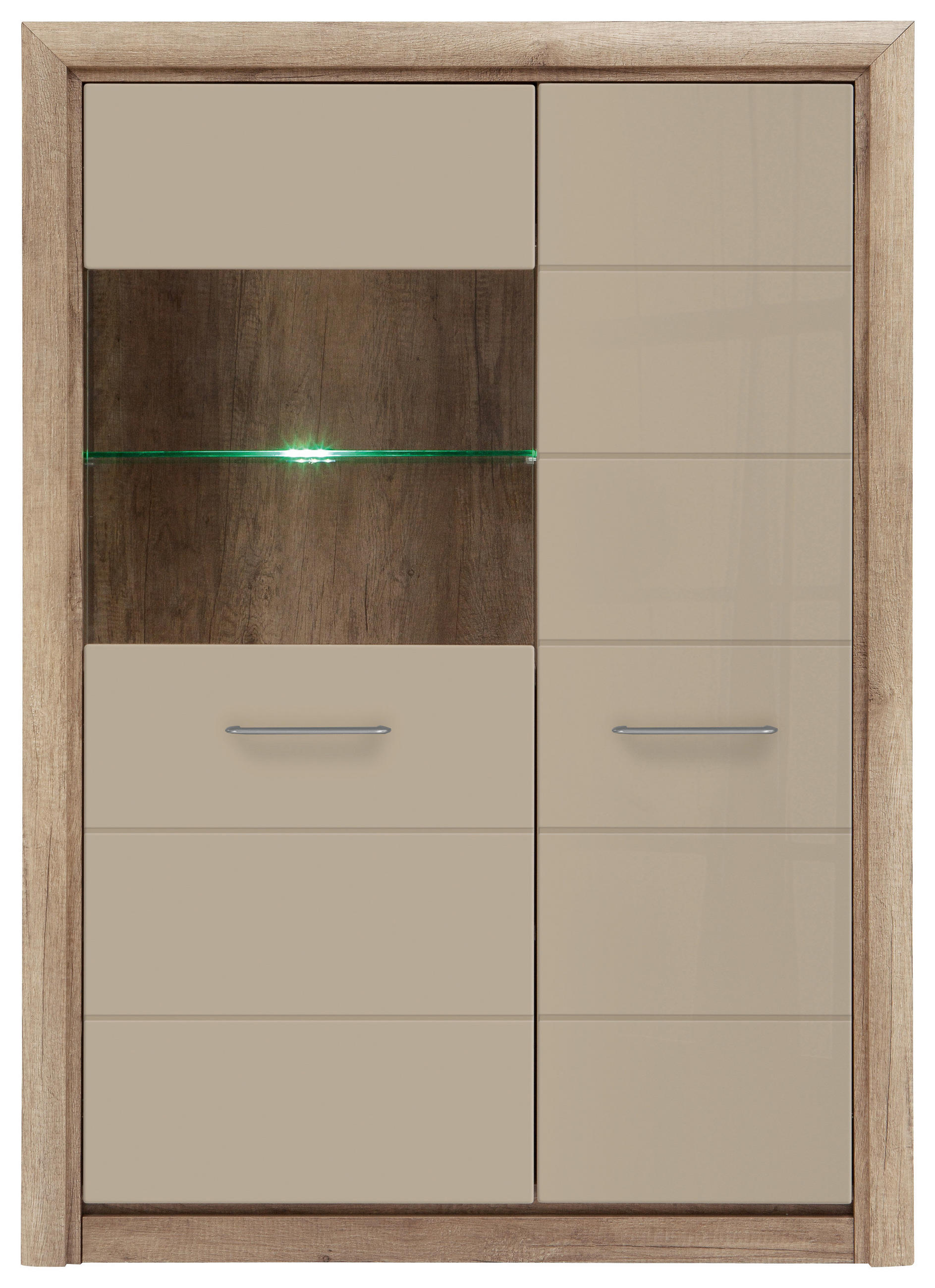 FÉLMAGAS SZEKRÉNY 98,5/138/40 cm  - Tölgyfa/Homok, Design, Faalapú anyag/Műanyag (98,5/138/40cm) - Venda