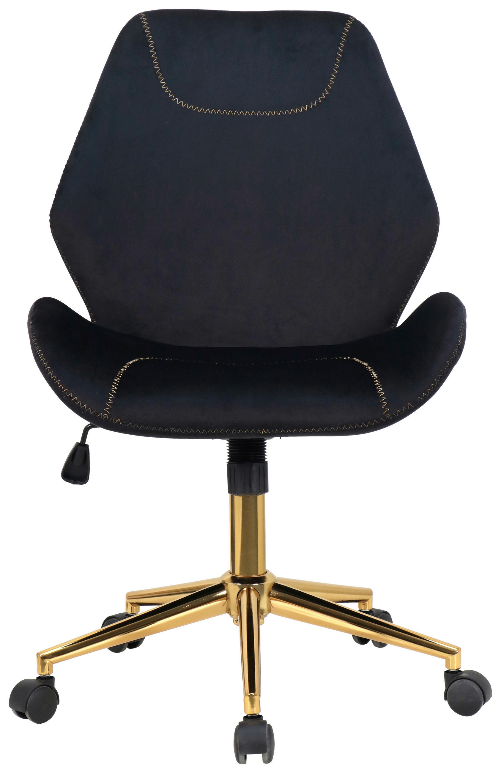 DREHSTUHL Samt Schwarz, Goldfarben  - Goldfarben/Schwarz, Design, Kunststoff/Textil (58/89/63,5cm) - Hom`in
