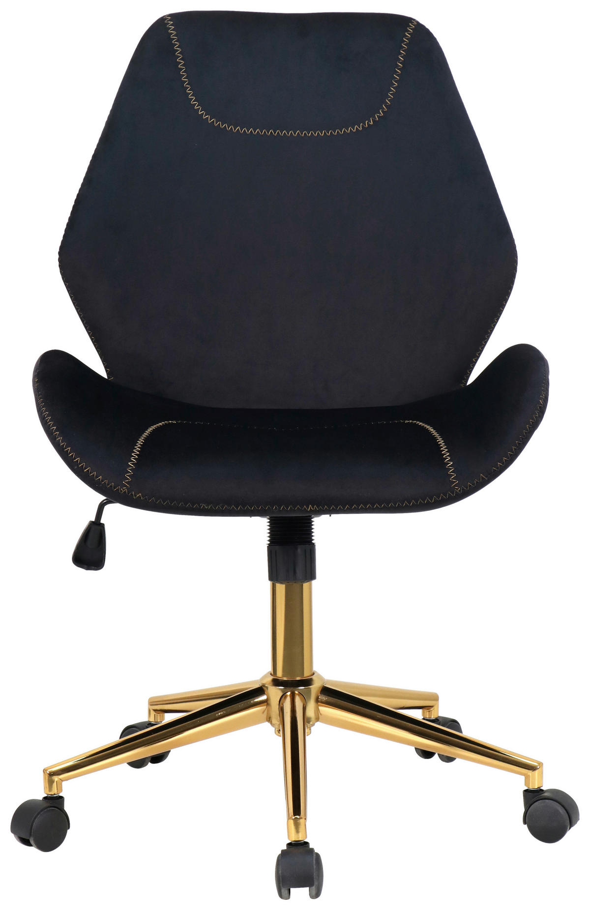 DREHSTUHL Samt Schwarz, Goldfarben  - Goldfarben/Schwarz, Design, Kunststoff/Textil (58/89/63,5cm) - Hom`in