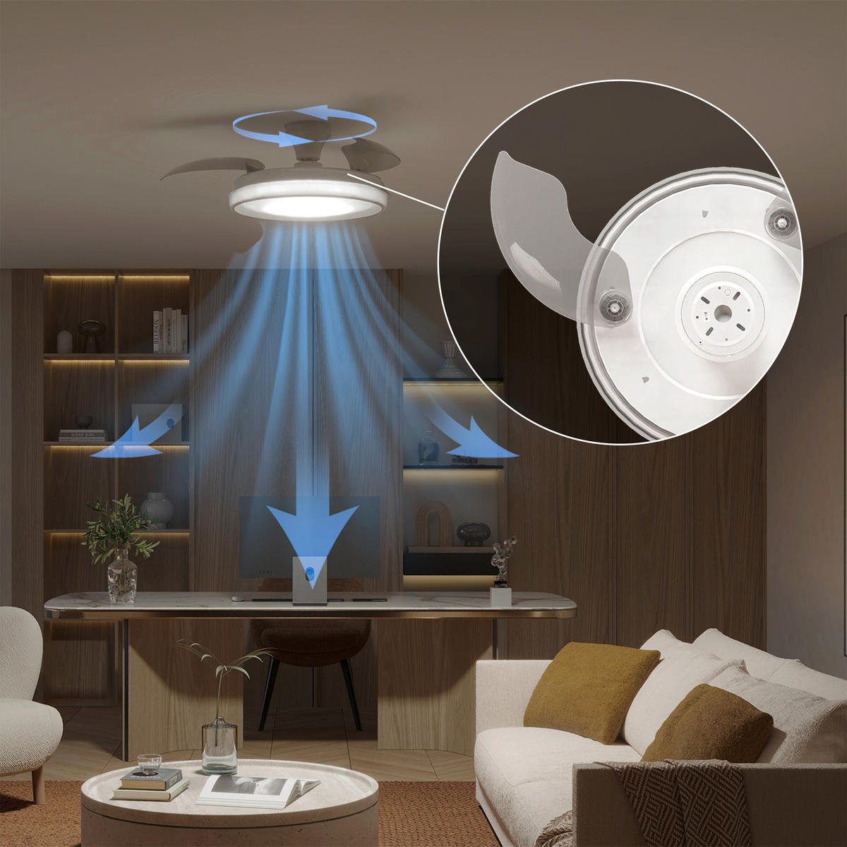 Deckenleuchte mit Ventilator 106/29/106 cm  - Weiß, Basics, Kunststoff (106/29/106cm) - Philips