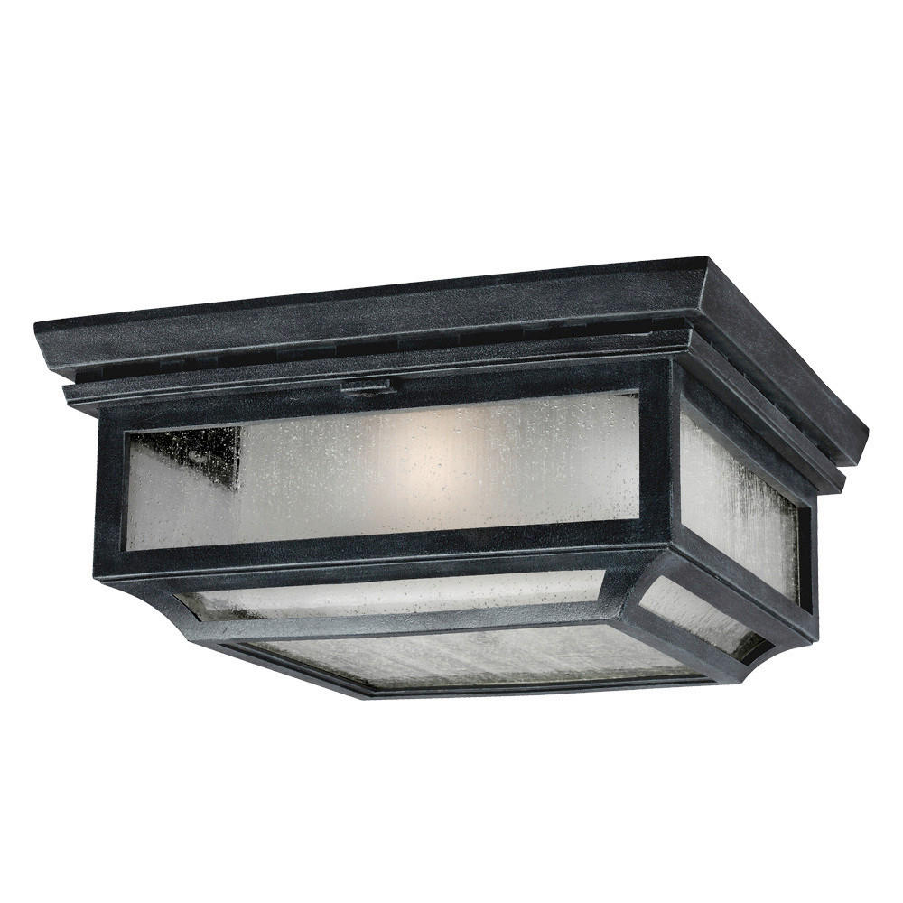 AUSSENDECKENLEUCHTE - Zinkfarben, Konventionell, Glas/Kunststoff (14.5/33cm) - Elstead Lighting