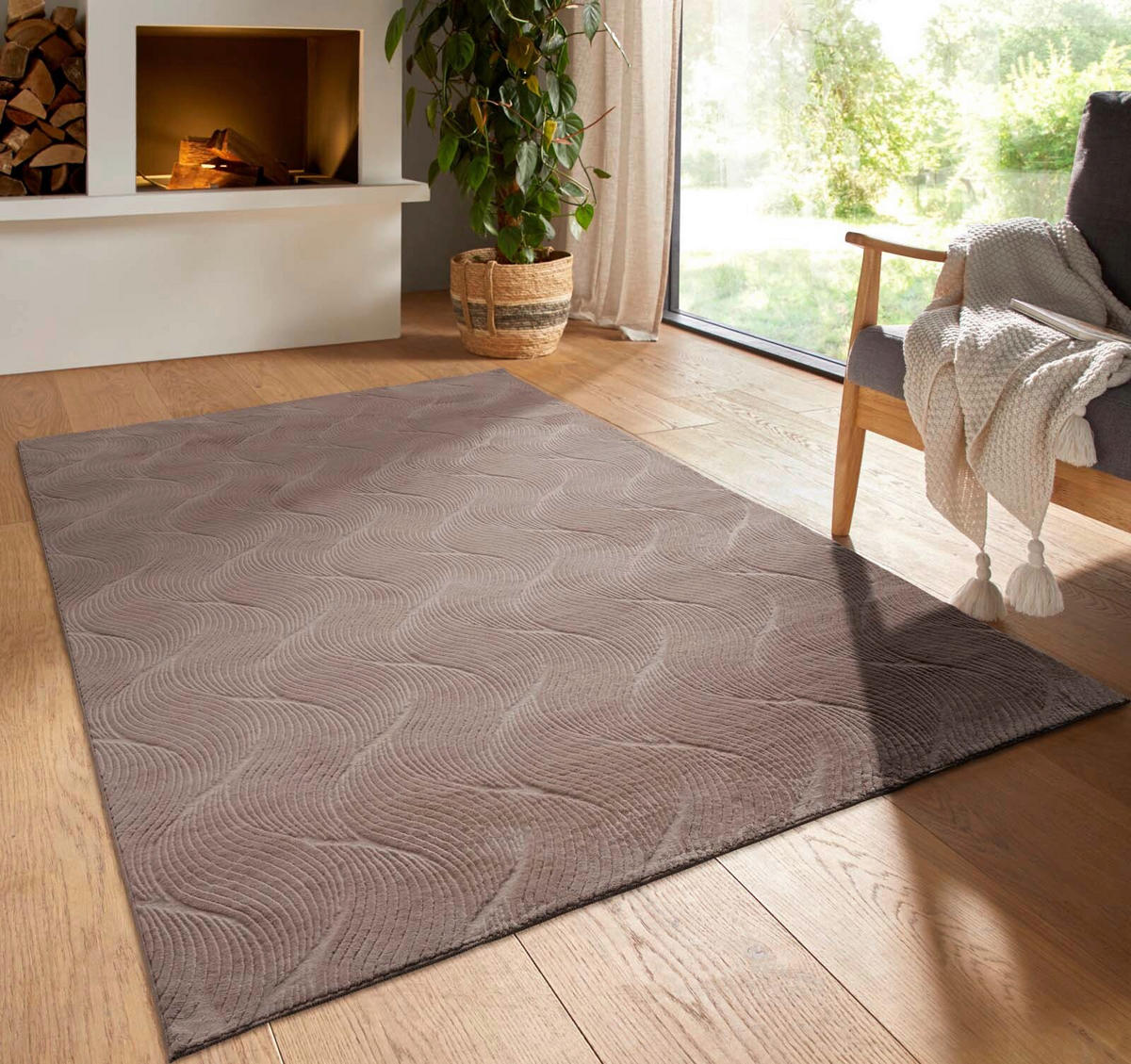 WEBTEPPICH  Wohnzimmer 120/170 cm Homestyle Taupe rechteckig  - Taupe, Design, Textil (120/170cm) - Novel