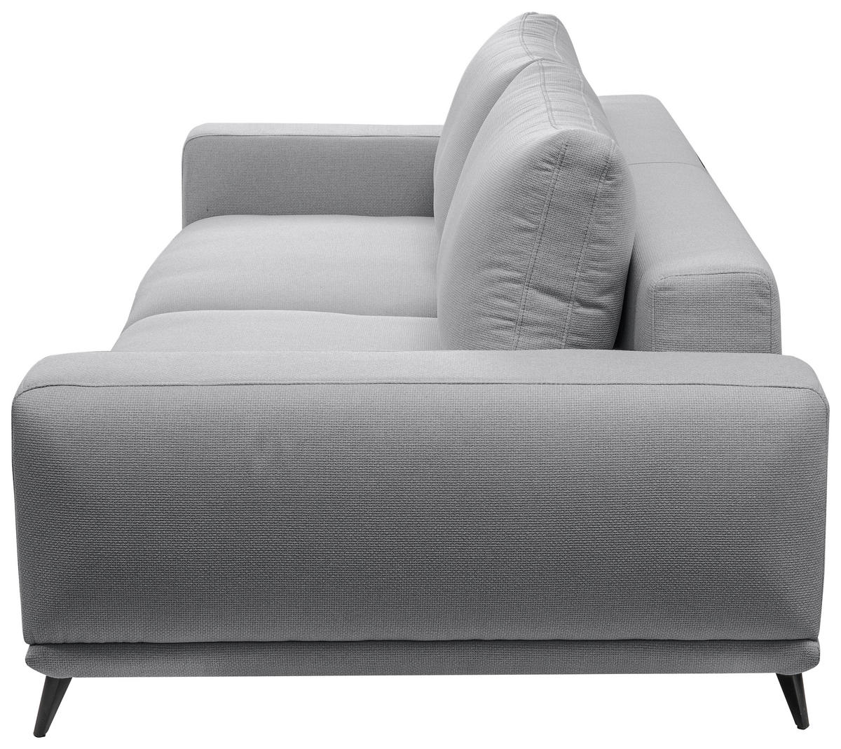 2-SITZER-SOFA in Webstoff Grau  - Schwarz/Grau, Modern, Textil/Metall (202/89/115cm) - MID.YOU