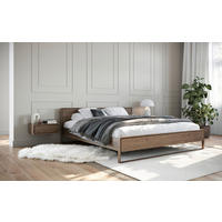 BETT 140/200 cm  in Eiche dunkel  - Eiche dunkel, MODERN, Holz (140/200cm) - Linea Natura