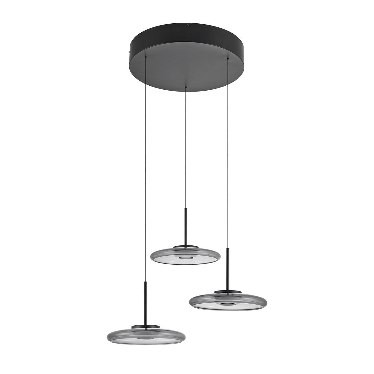 LED-HÄNGELEUCHTE Felis 57/60-180 cm   - Schwarz, Basics, Glas/Metall (57/60-180cm) - Novel