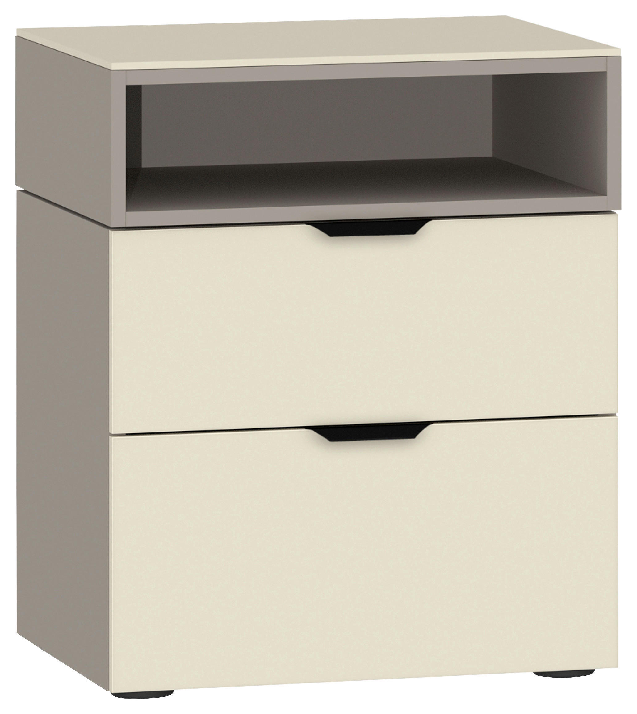 NACHTSCHRANK 45/53/43 cm  - Hellbraun/Creme, Design, Glas/Holzwerkstoff (45/53/43cm) - Jutzler