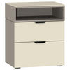 NACHTSCHRANK 45/53/43 cm  - Hellbraun/Creme, Design, Glas/Holzwerkstoff (45/53/43cm) - Jutzler