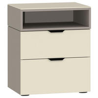 NACHTSCHRANK 45/53/43 cm  - Hellbraun/Creme, Design, Glas/Holzwerkstoff (45/53/43cm) - Jutzler