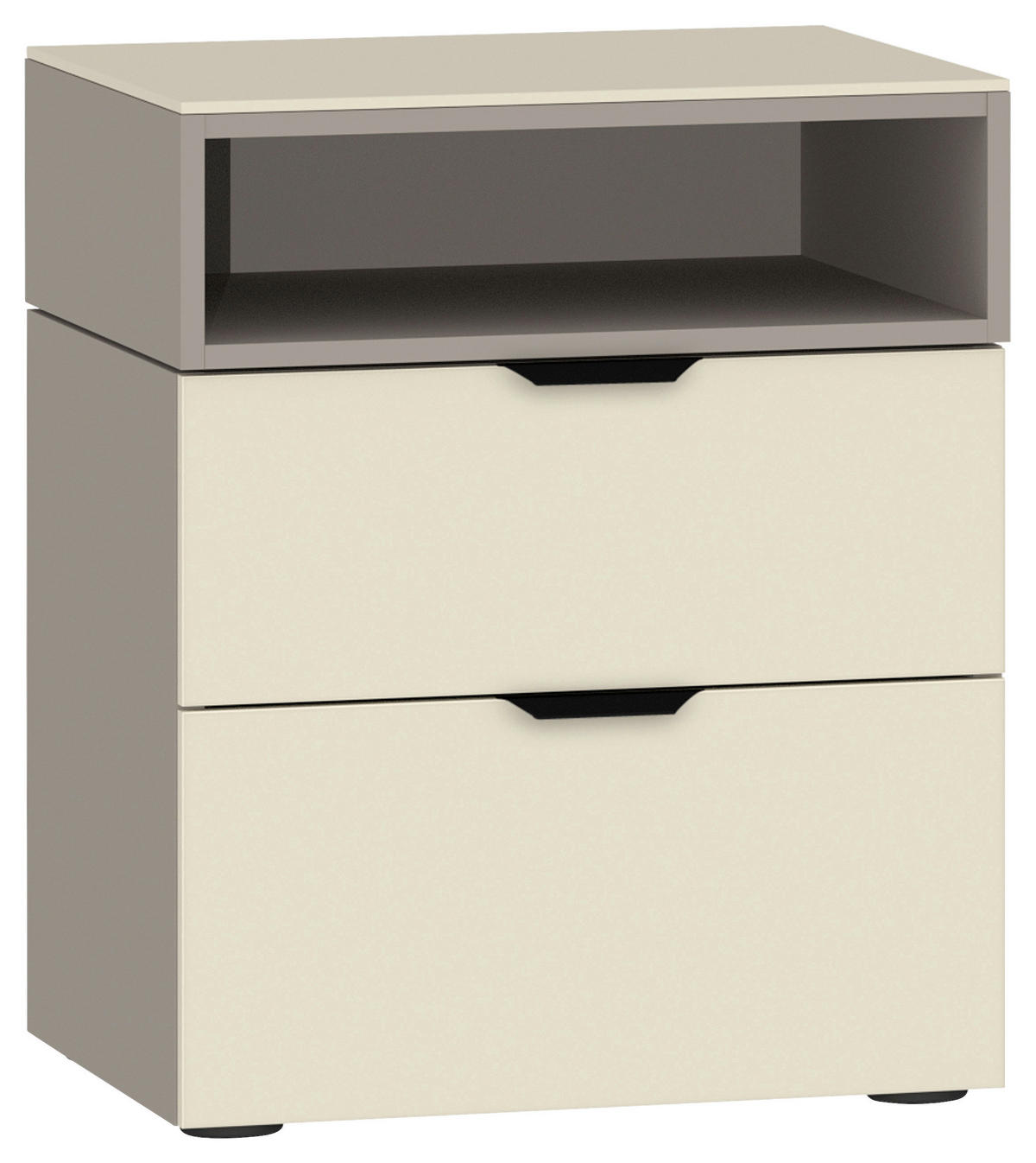 NACHTSCHRANK 45/53/43 cm  - Hellbraun/Creme, Design, Glas/Holzwerkstoff (45/53/43cm) - Jutzler