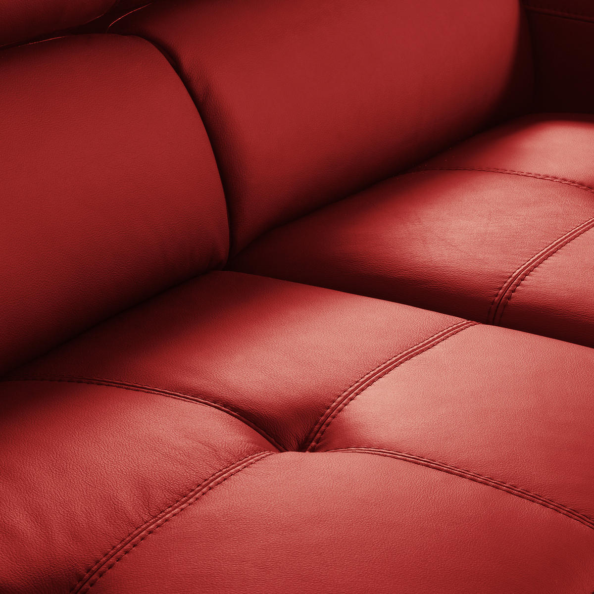 ECKSOFA  in Lederlook Echtleder Rot  - Rot/Schwarz, Design, Leder/Textil (247/173cm) - Livetastic