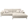 ECKSOFA Badia in Flachgewebe Beige  296/207 cm  - Beige/Schwarz, Design, Textil/Metall (296/207cm) - Dieter Knoll