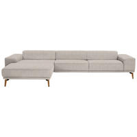 ECKSOFA in Flachgewebe Beige  - Wildeiche/Beige, Design, Holz/Textil (193/334cm) - Niels Andersson