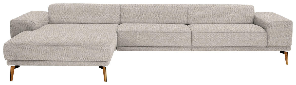 ECKSOFA in Flachgewebe Beige  - Wildeiche/Beige, Design, Holz/Textil (193/334cm) - Niels Andersson