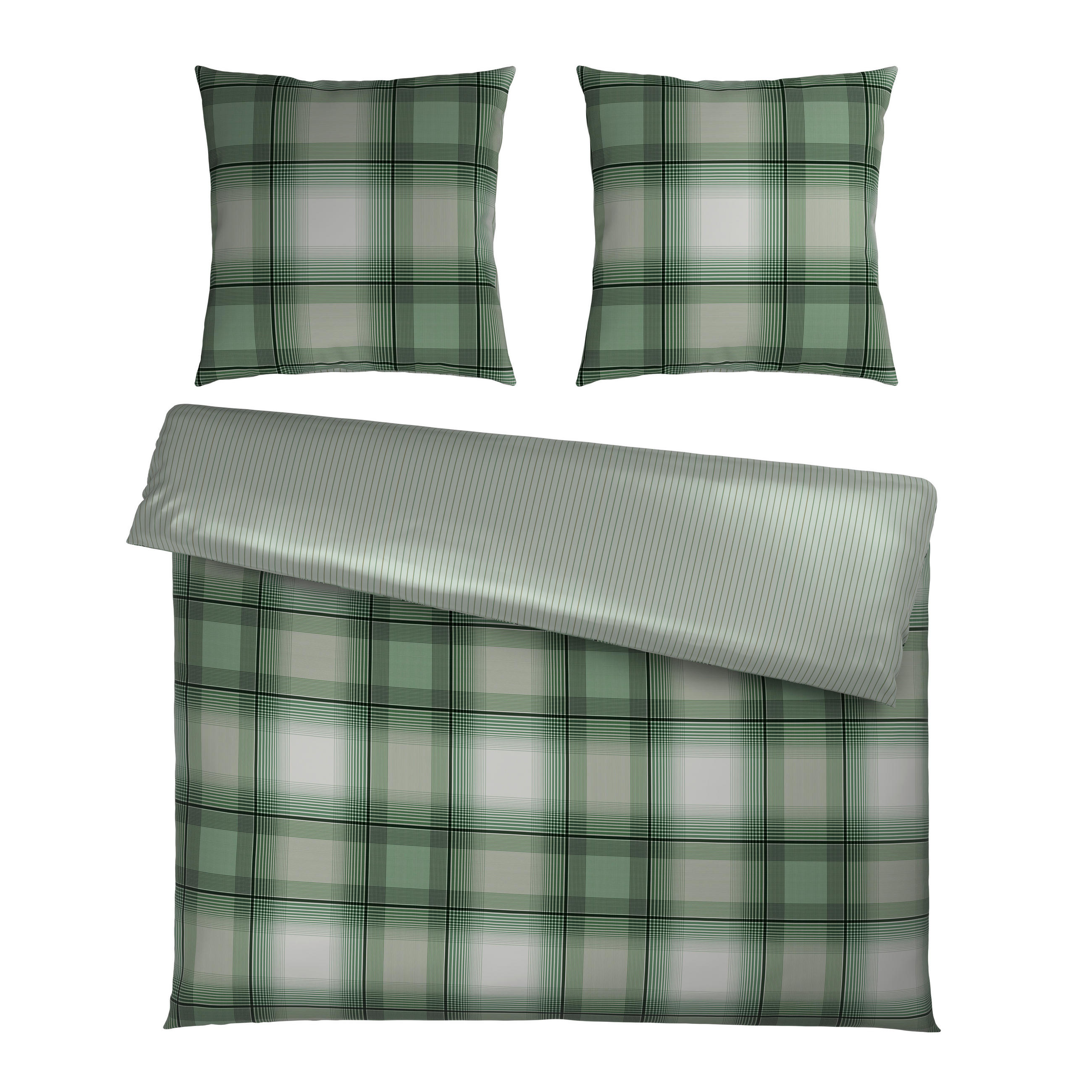 WENDEBETTWÄSCHE Satin 200/200 cm  - Grün, Textil (200/200cm) - Novel