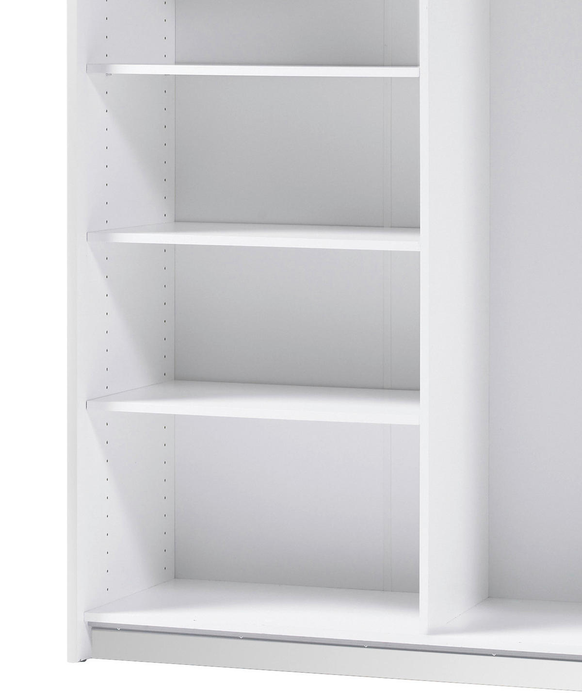 SCHWEBETÜRENSCHRANK 125/195,5/38 cm 2-türig Weiß  - Alufarben/Weiß, KONVENTIONELL, Holzwerkstoff (125/195,5/38cm) - P & B