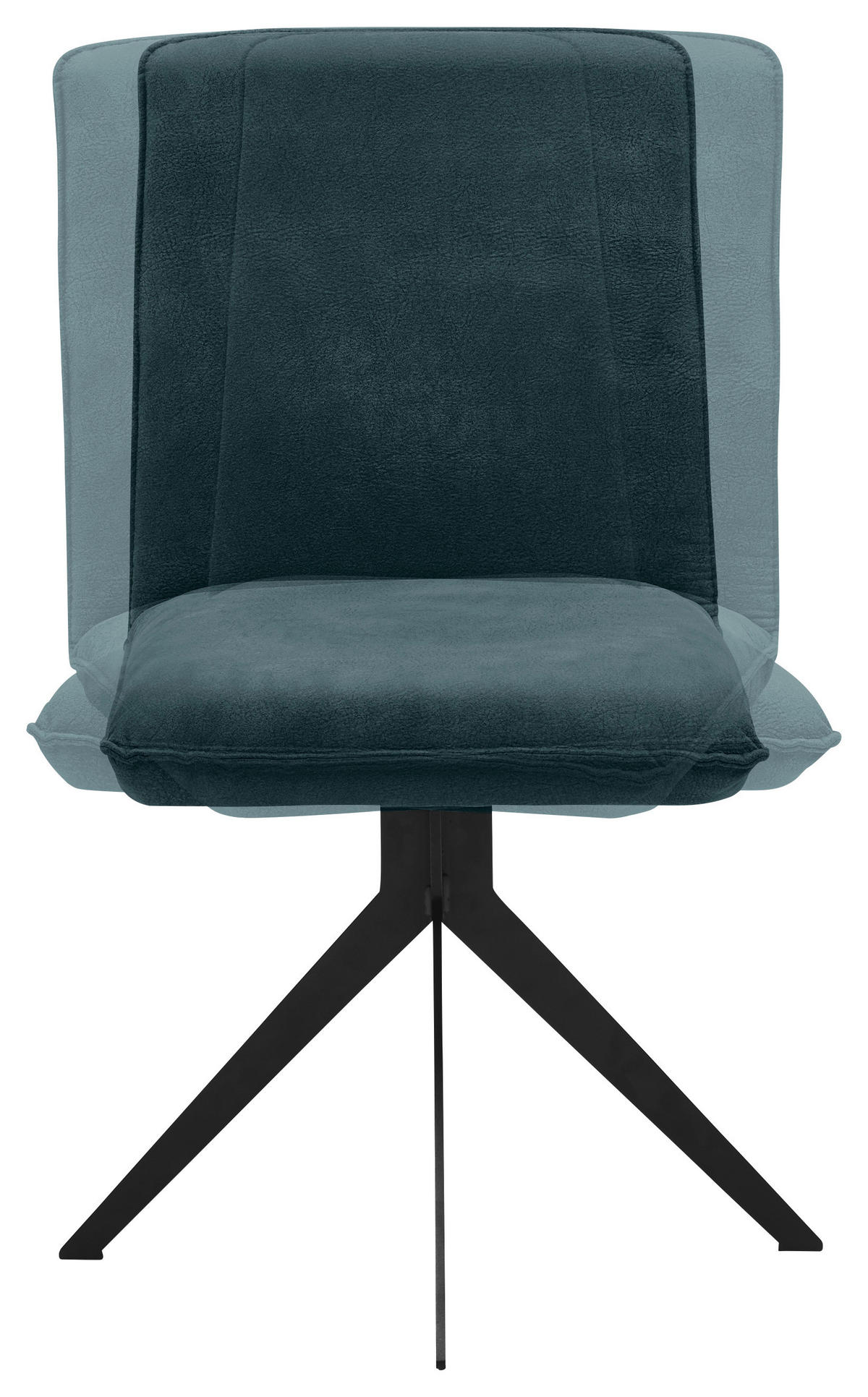 STUHL  in Stahl Lederlook  - Dunkelgrau/Schwarz, Design, Textil/Metall (46,5/87/64cm) - Voleo