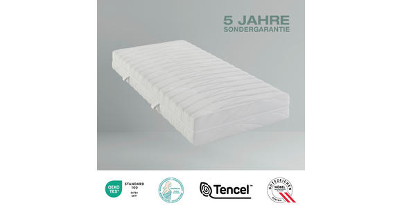 KALTSCHAUMMATRATZE 80/200 cm Höhe ca. 21 cm - Weiß, Basics, Textil (80/200cm) - Novel