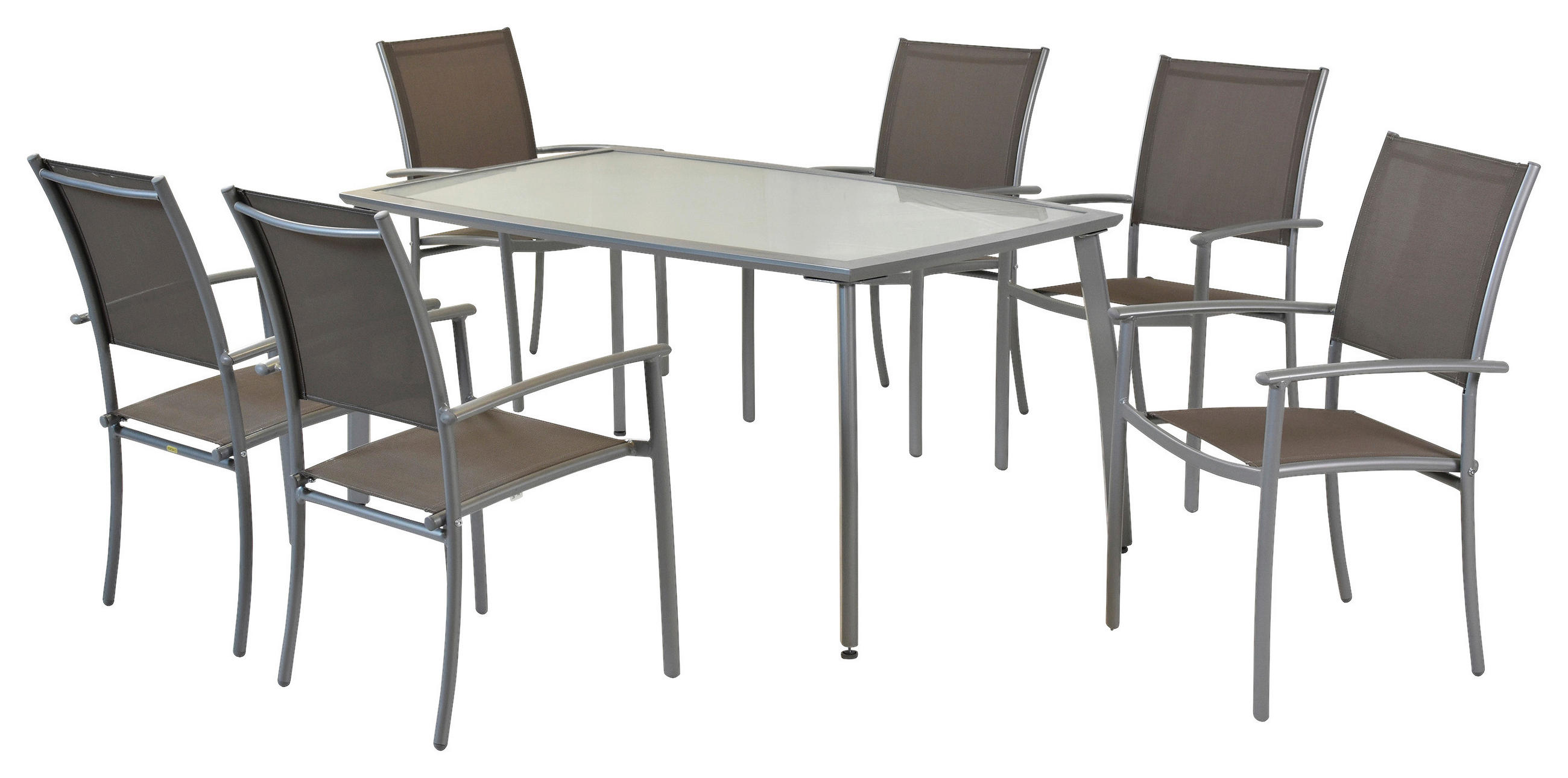 GARTENSET Aluminium  - Taupe/Silberfarben, MODERN, Textil/Metall - Gardenson