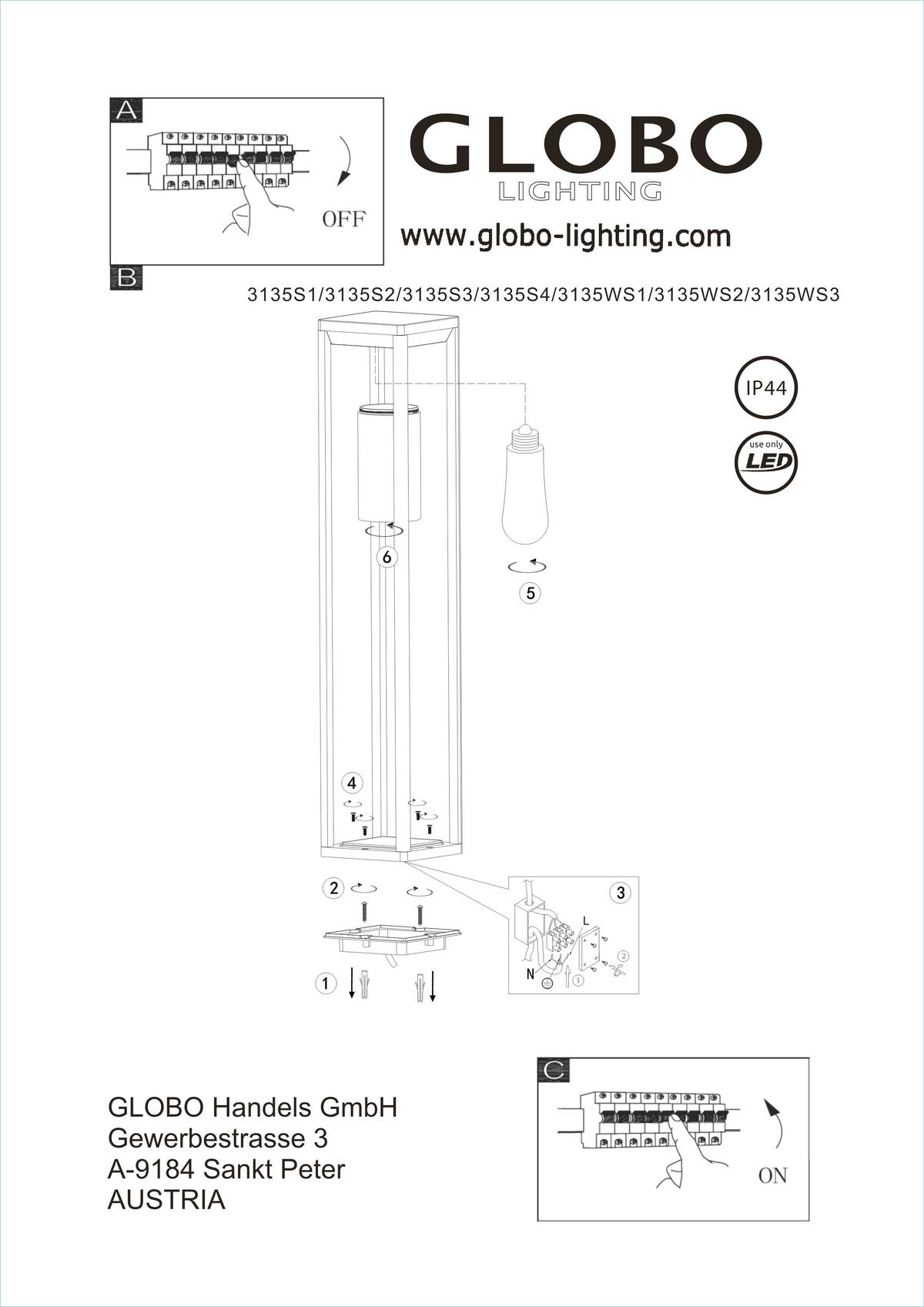 ZUNANJA STOJEČA SVETILKA  Candela   15/15/50 cm          - naravne barve/prozorno, Natur, kovina/umetna masa (15/15/50cm)
