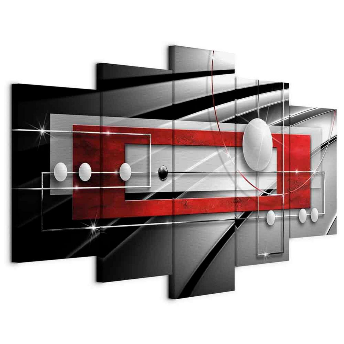 LEINWANDBILD Abstraktes 200/100/1.2 cm  - Rot/Grau, Basics, Holzwerkstoff/Textil (200/100/1.2cm) - artgeist